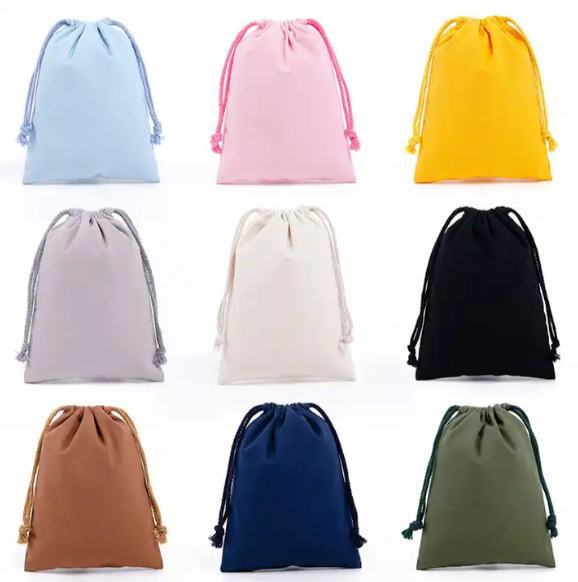 BachPartyGifts Stock Blank Cotton Drawstring Bags